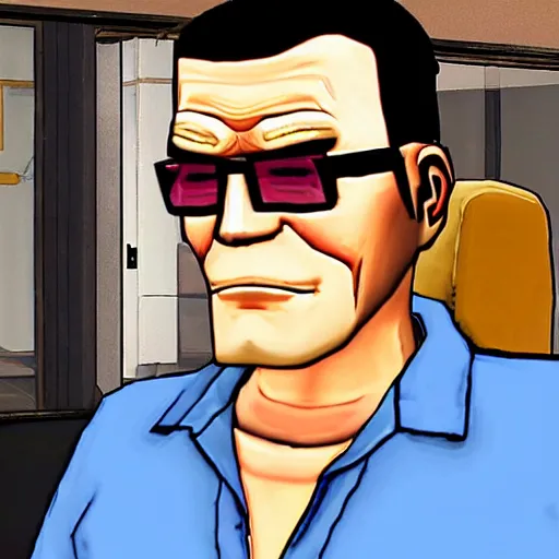 Prompt: “ gangster hank hill in gta ”