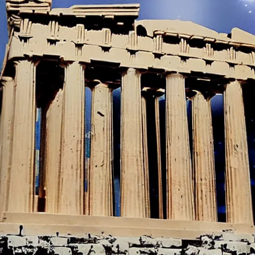 Image similar to the parthenon made out of jelly material, detailed