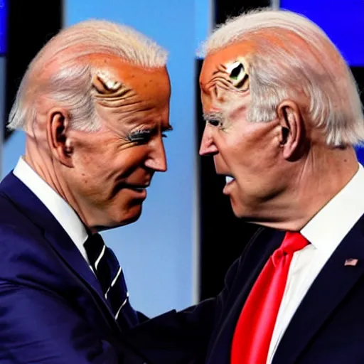 Prompt: Donald trump makes peace with joe Biden