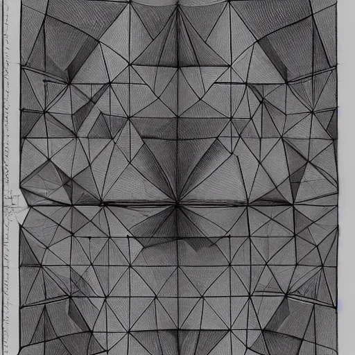 Prompt: realistic drawing of the pyramid at dawn, by maurits cornelis escher, explorations of infinity, reflection, symmetry, perspective, truncated and stellated polyhedra, hyperbolic geometry, tessellations