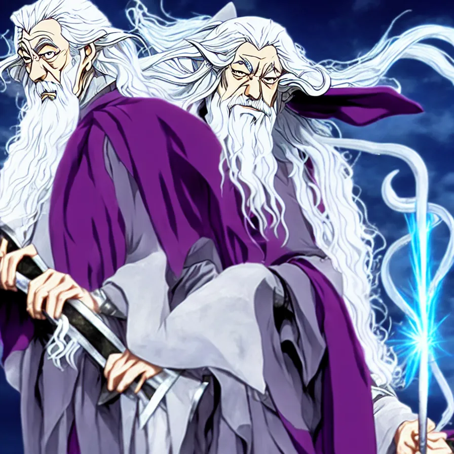 Image similar to gandalf in jojos bizzare adventures