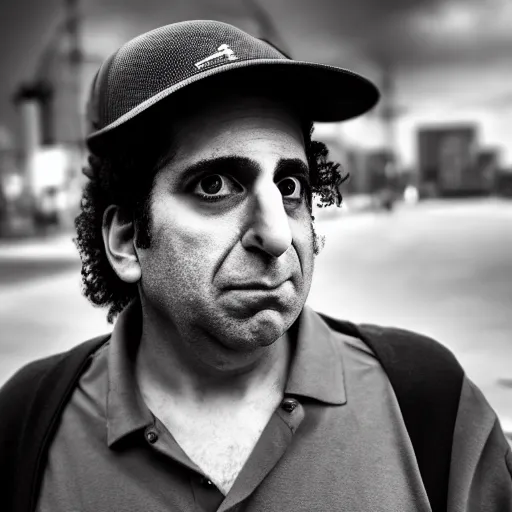 Prompt: Kevin Mitnick as a homeless man, sad, tragic, modelsociety, radiant skin, huge anime eyes, RTX on, perfect face, directed gaze, intricate, Sony a7R IV, symmetric balance, polarizing filter, Photolab, Lightroom, 4K, Dolby Vision, Photography Award