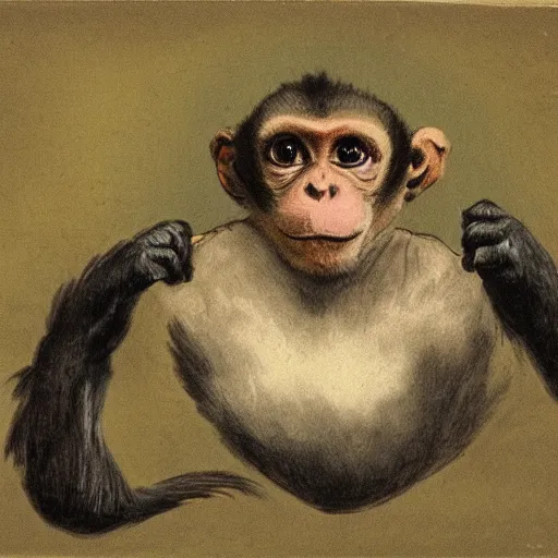 Image similar to monkey by francisco goya