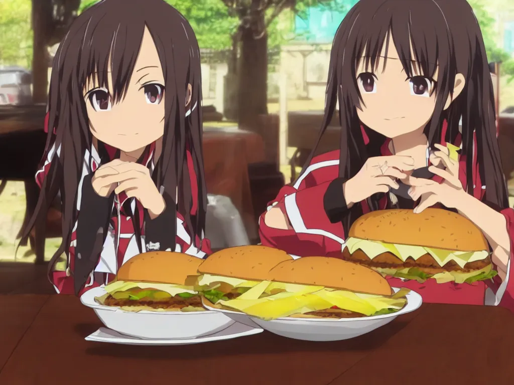 Anime Girls Eating Burgers on X: 