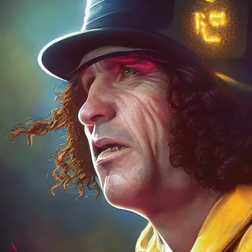 Image similar to ac / dc slash portrait guns and roses, intricate, highly detailed, digital painting, artstation, concept art, smooth, sharp focus, illustration, unreal engine 5, 8 k, art by artgerm and greg rutkowski and alphonse mucha