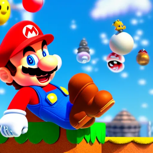 Image similar to super mario, except he's a real life person, photorealistic digital art, 8k