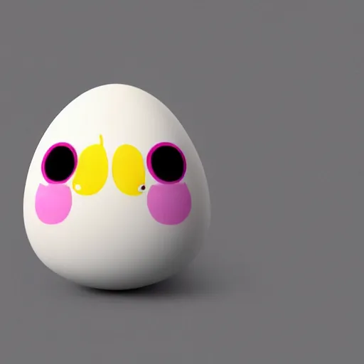 Prompt: an egg with a magenta eye and two heads. one head is a snake and the other head is a chicken and there are big furry muscular legs, 4k, trending on artstation