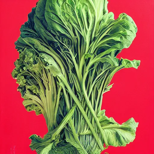 Image similar to a lettuce that is praying, an ultrafine detailed painting by james jean, behance contest winner, vanitas, angular, altermodern