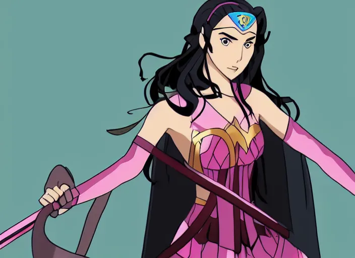 Image similar to gal gadot as nezuko from demon slayer anime