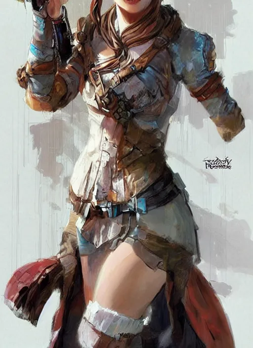 Prompt: concept art of comic - con cosplay, young bussines woman pinterest, artstation trending, behance, highly detailed, by rembrandt, by konstantin razumov
