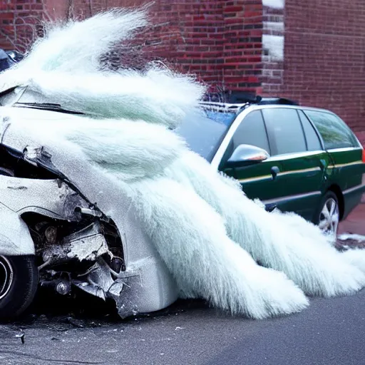 Image similar to fluffy car crash, ultra hd