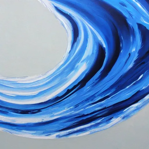 Image similar to A beautiful abstract painting of waves, blue color scheme, trending on artstation