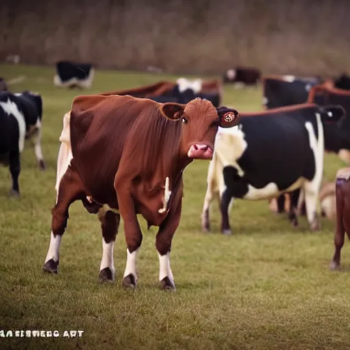 Image similar to 21 cows savagely dancing