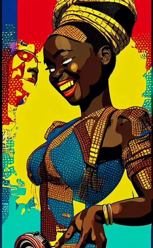 Image similar to mama africa laugh at her child!!! pop art, pixel, bioshock, gta chinatown, artgerm, richard hamilton, mimmo rottela, julian opie, aya takano, ultra hardly intricate details!!! ultra realistic visual!!! sharp focus!!!