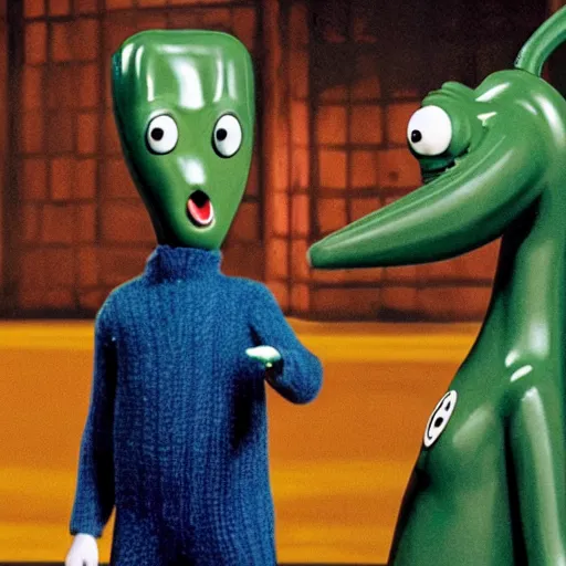 Prompt: chris hemsworth playing gumby in a movie