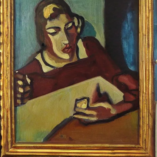 Prompt: a painting of smartphone by irma stern
