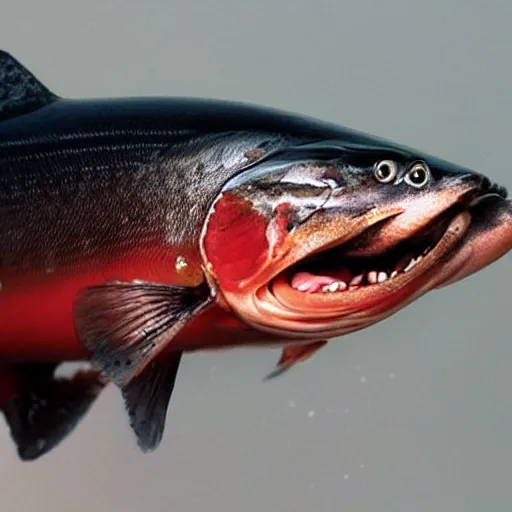 Image similar to surprised salmon