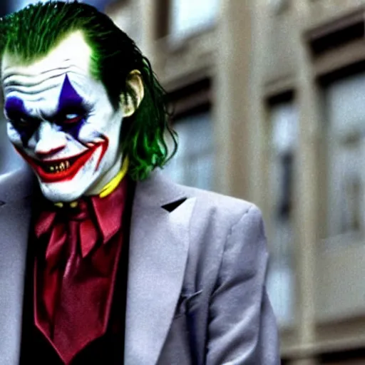 Prompt: jim carrey as the joker in batman ( 1 9 8 9 )