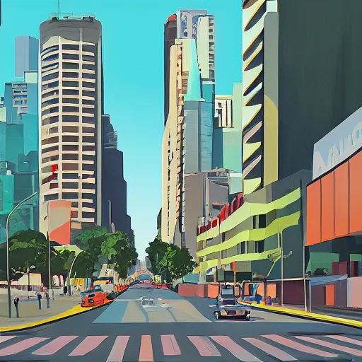 Image similar to avenida paulista painted by james gilleard