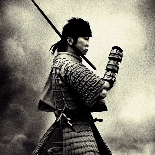 Image similar to fantastic samurai portrait, atmospheric