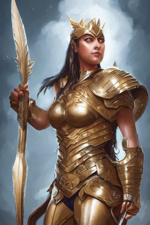 Image similar to amazon valkyrie athena, d & d, fantasy, portrait, highly detailed, headshot, digital painting, trending on artstation, concept art, sharp focus, illustration, art by artgerm and greg rutkowski and magali villeneuve