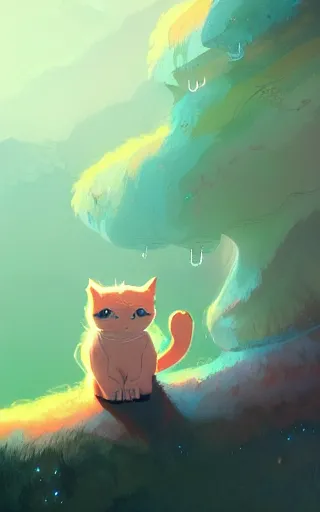 Image similar to cute cat, by victo ngai and andreas rocha and greg rutkowski, trending on artstation, unreal engine, 8 k hd wallpaperjpeg artifact, blur, artfact