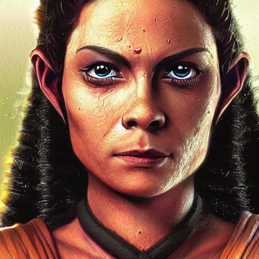 Prompt: Ashoka Tano, Star Wars character, togruta female, photo realistic, poster, highly detailed