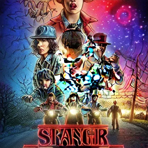 Image similar to stranger things in the muppets universe movie poster