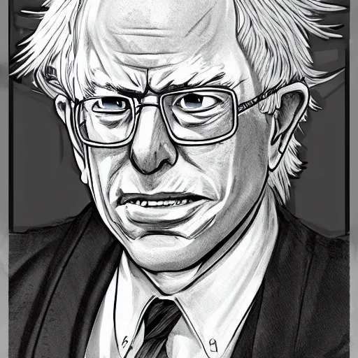 Bernie Sanders as a character from popular anime