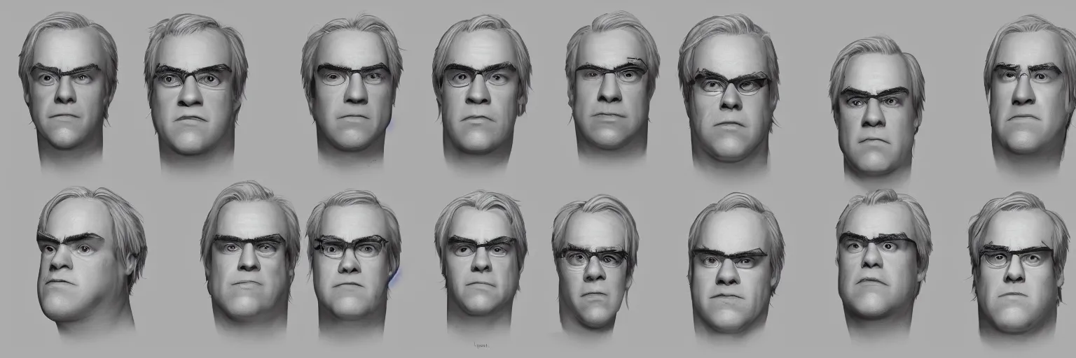 Prompt: character face study of skinny snorexic philip seymour hoffman, clear faces, emotional, character sheet, fine details, concept design, contrast, kim jung gi, pixar and da vinci, trending on artstation, 8 k, full body and head, turnaround, front view, back view, ultra wide angle