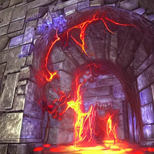 Prompt: a demonic magical portal to the hells