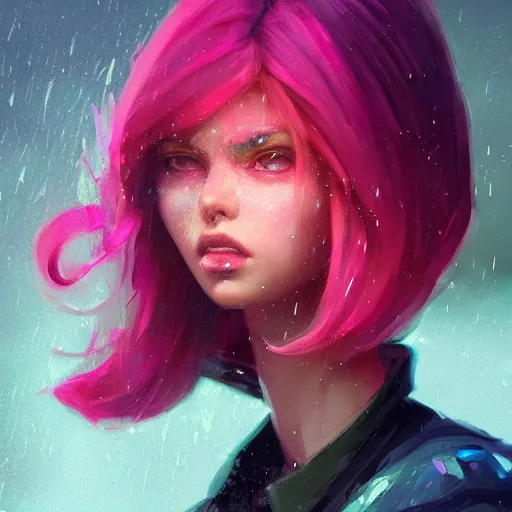 Image similar to a portrait of big bird rainy background, pink bright art masterpiece artstation. 8 k, sharp high quality artwork in style of jose daniel cabrera pena and greg rutkowski, concept art by tooth wu, hearthstone card game artwork.