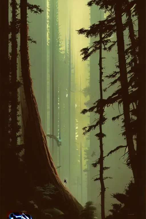 Image similar to greg rutkowski travel poster endor