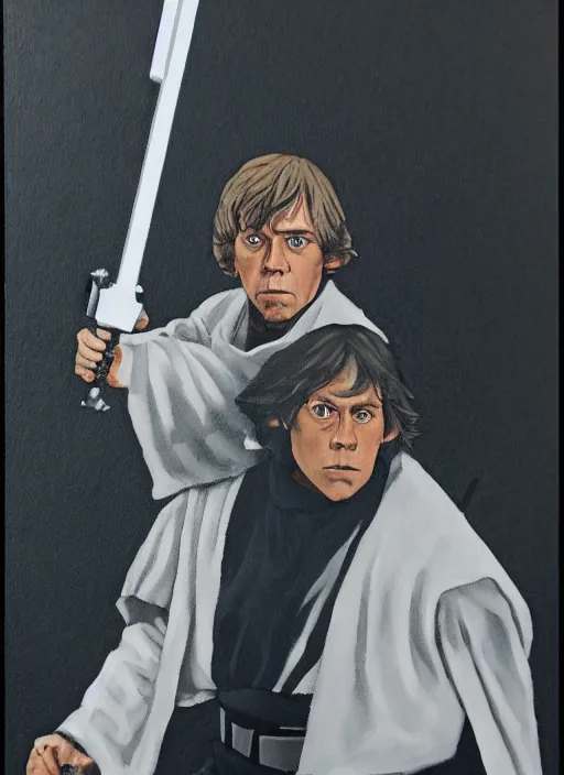 Image similar to painting of luke skywalker in tsuyoshi nagano style