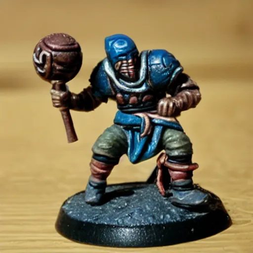 Prompt: miniature of a norse berserker playing blood bowl