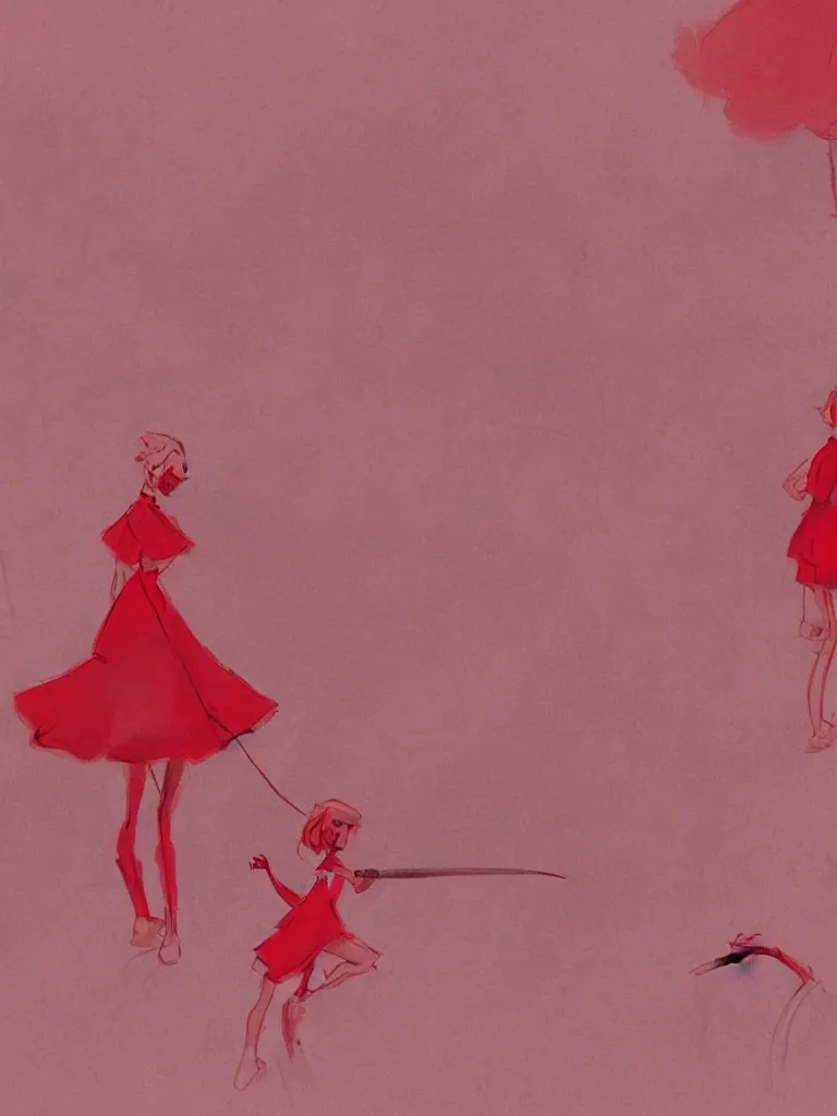 Prompt: red on pink by Disney Concept Artists, blunt borders, rule of thirds