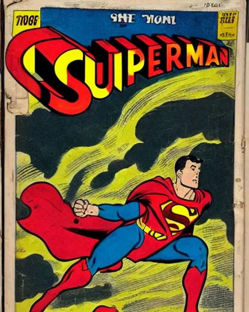 Image similar to a superman comic book cover from the 1 7 0 0 s