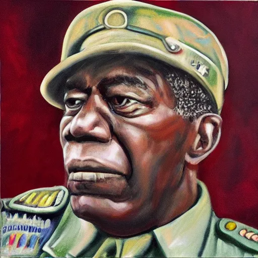 Prompt: “Oil painting of Buddy Guy as a World War 1 general, 4k”