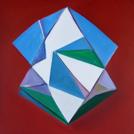 Image similar to a painting of an icosahedron