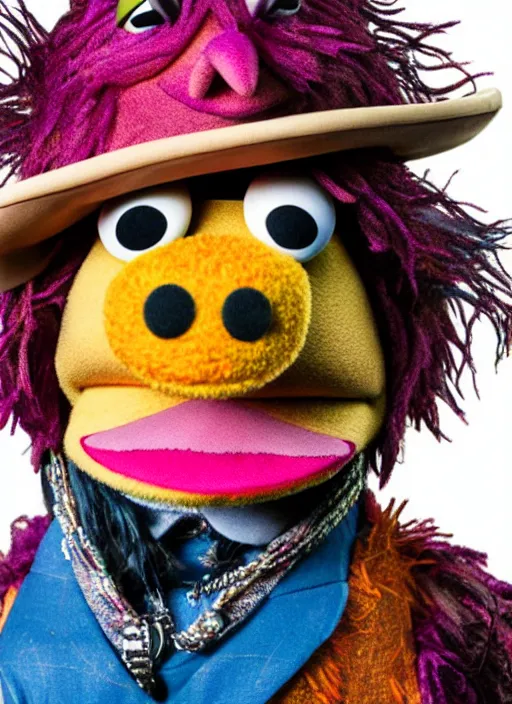 Prompt: studio portrait still of muppet johnny depp as a muppet muppet as a @ muppet, 8 k, studio lighting, key light,