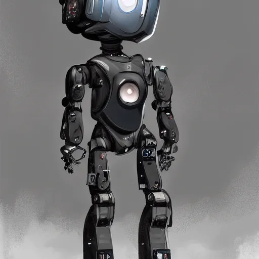 Prompt: a small human-like robot, futuristic, sci-fi, digital art, detailed