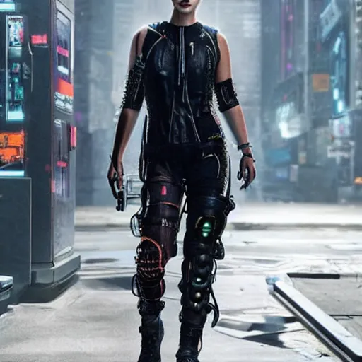 Image similar to Cyberpunk Millie Bobby Brown