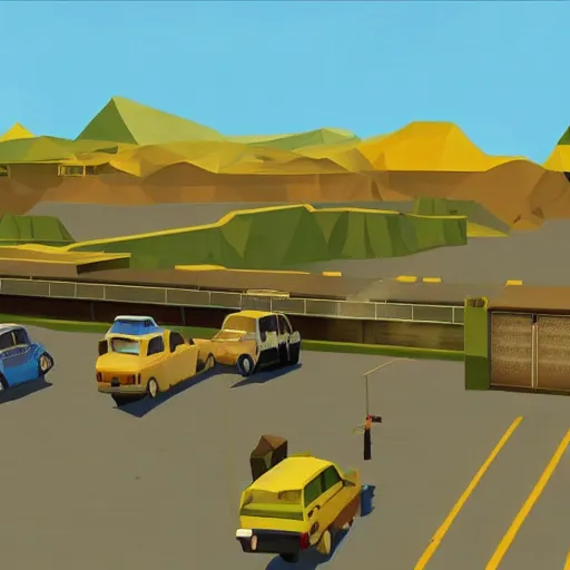 Image similar to Screenshot of Breaking Bad for the Playstation 2, low poly, nostalgic