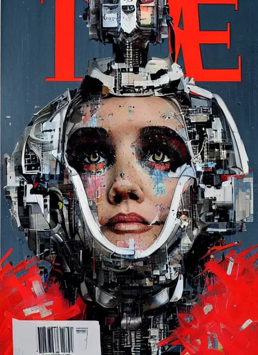 Image similar to TIME magazine cover, the coming AI singularity, by Chevrier