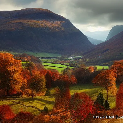 Image similar to beautiful autumnal scottish valley view by tyler edlin