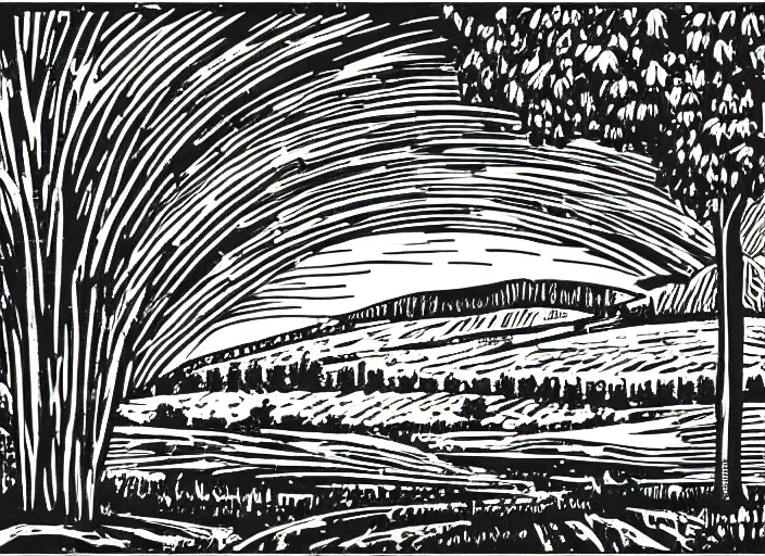 Image similar to wine label template, linocut vineyard landscape by greg rutkowski, fine details, highly detailed