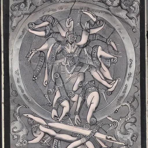 Prompt: [ kali ] ( ( ( ( 6 arms with swords ) ) ) ), laying easter to the ( ( ( ( ( ( world ) ) ) ) ),