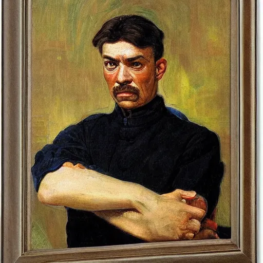 Prompt: a portrait of a character by jacek malczewski