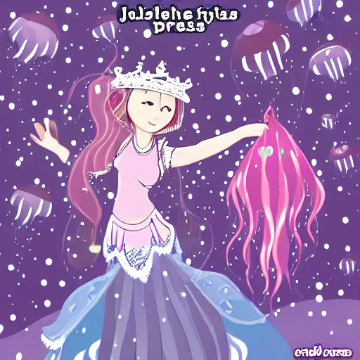 Prompt: Jellyfish Princess in the style of WLOP