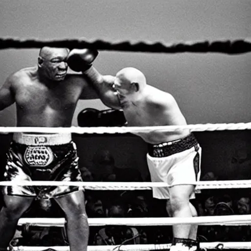 Image similar to “Mike Tyson fighting a bear in a boxing ring, 4k photograph, award winning”